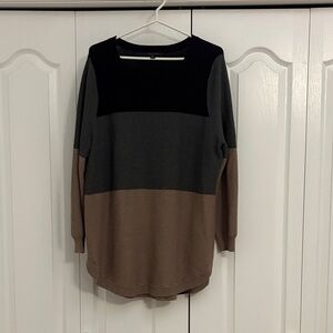 Cyrus Women's Colorblock Sweater - Black, Gray, and Brown